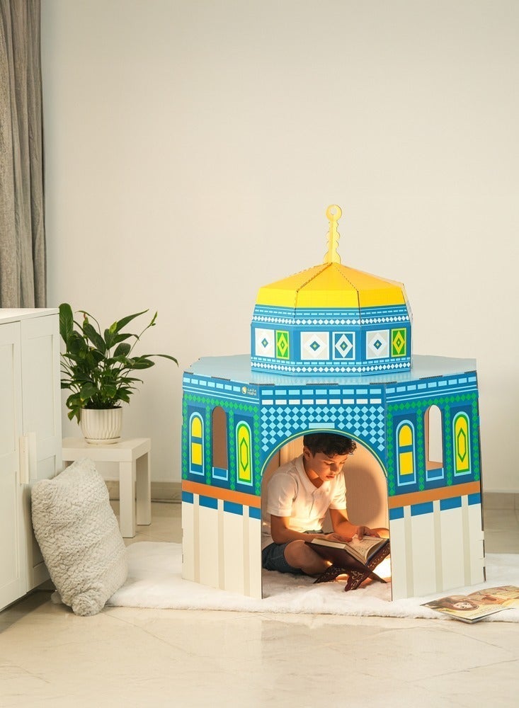 HilalFul Dome of the Rock Cardboard Mosque | Indoor Kids Playhouse for Kids | Educational Activity Toy | Easy To Assemble | Islamic Birthday Gift | Nursery Room Decoration | Creative Play Center - Image 4
